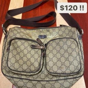 Gucci Brown Monogram Messenger Bag
